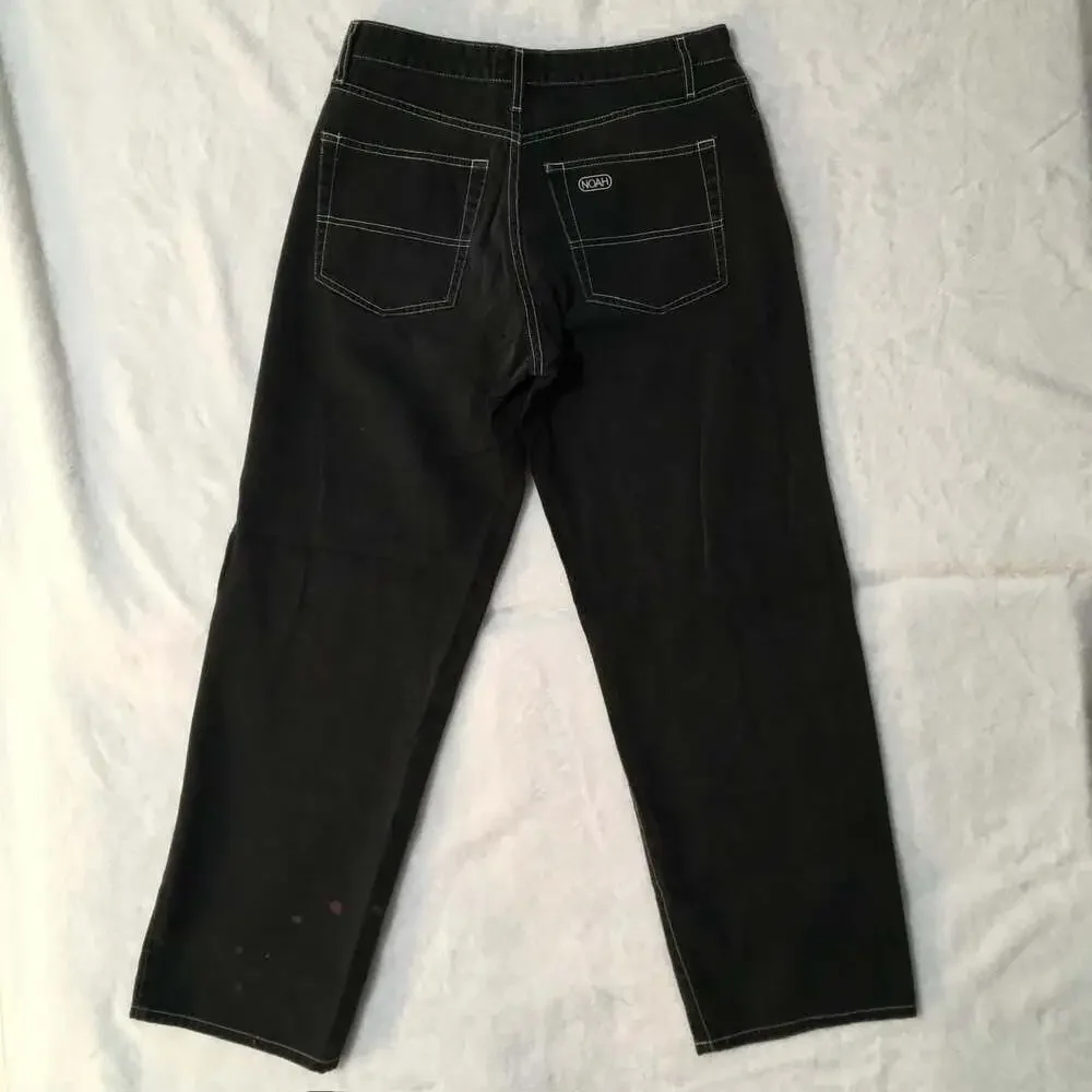 Noah Black Contrast Stitch Denim Jeans